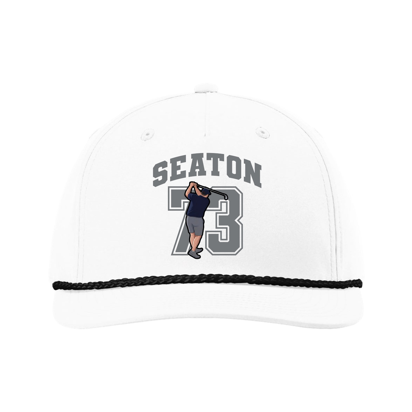 Five-Panel Classic Rope Cap — Number in White