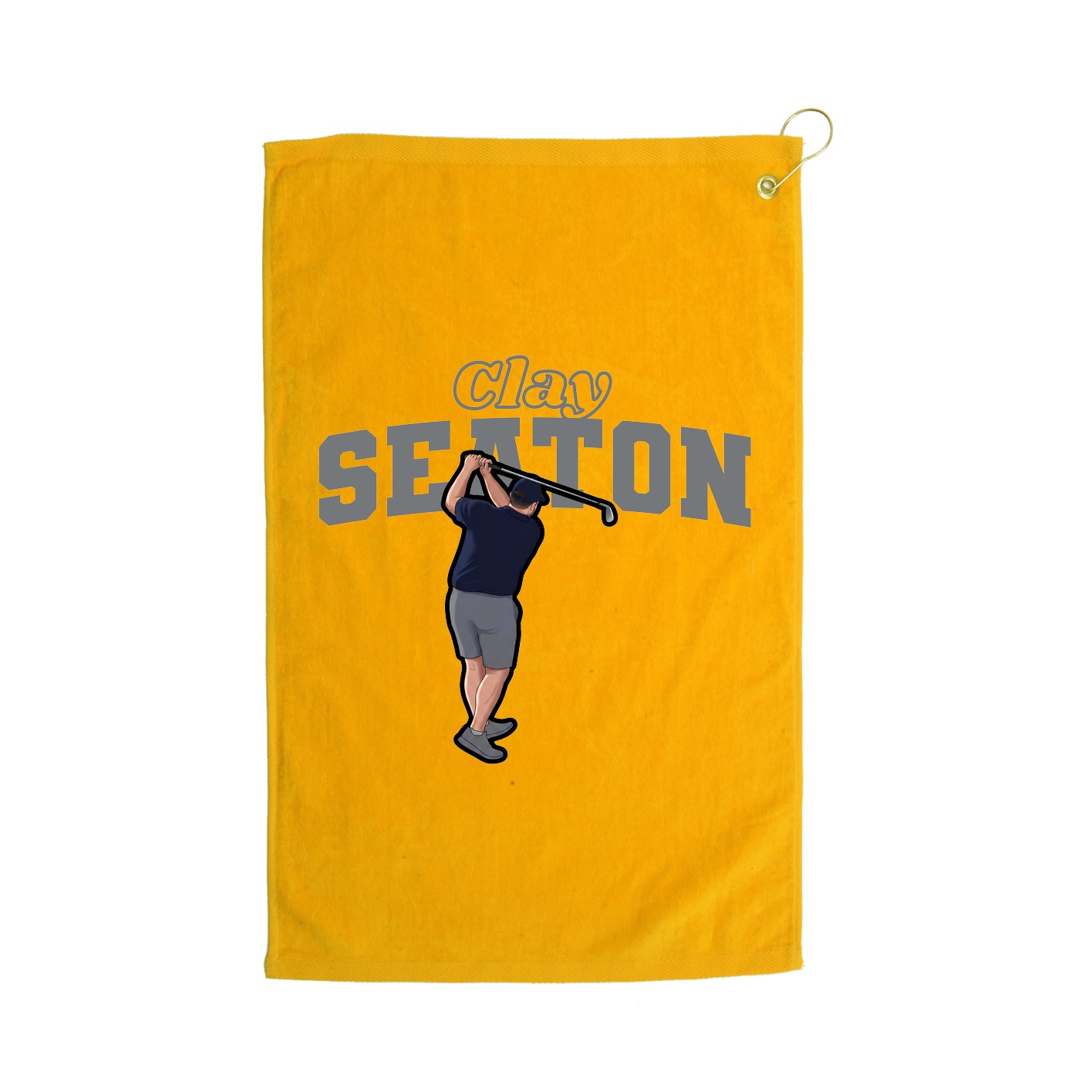 Golf Towel — Name Arch in Gold