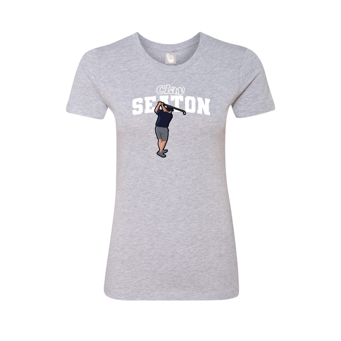 Fitted Women's Tee — Name Arch in Grey