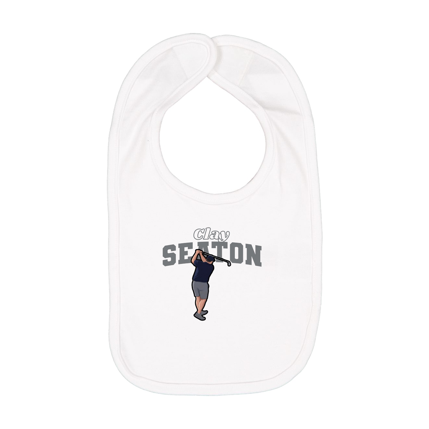 Infant Bib — Name Arch in White