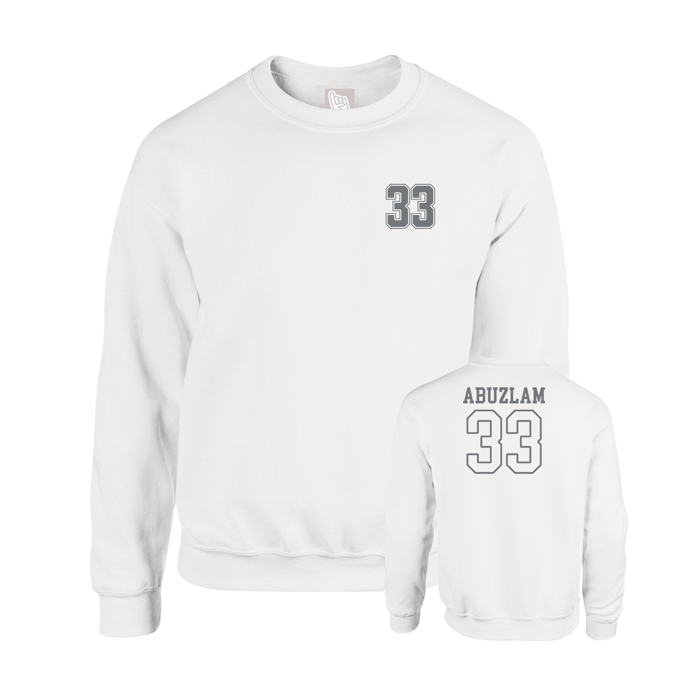 Fleece Crew — Chest Back in White