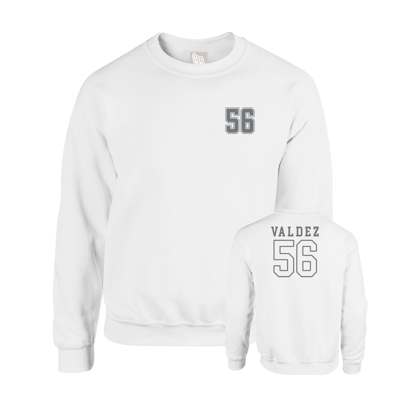 Fleece Crew — Chest Back in White