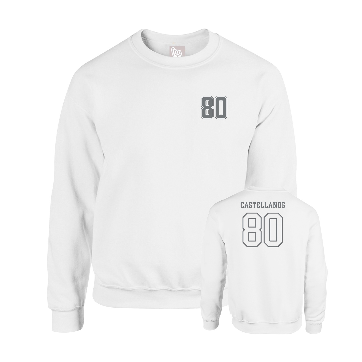 Fleece Crew — Chest Back in White