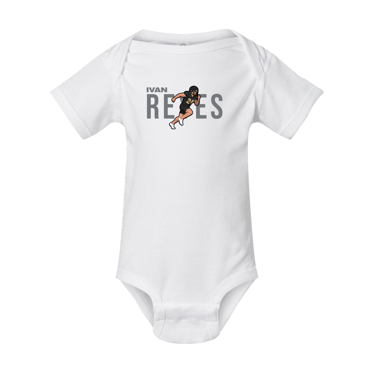Baby Onesie — Player Name in White