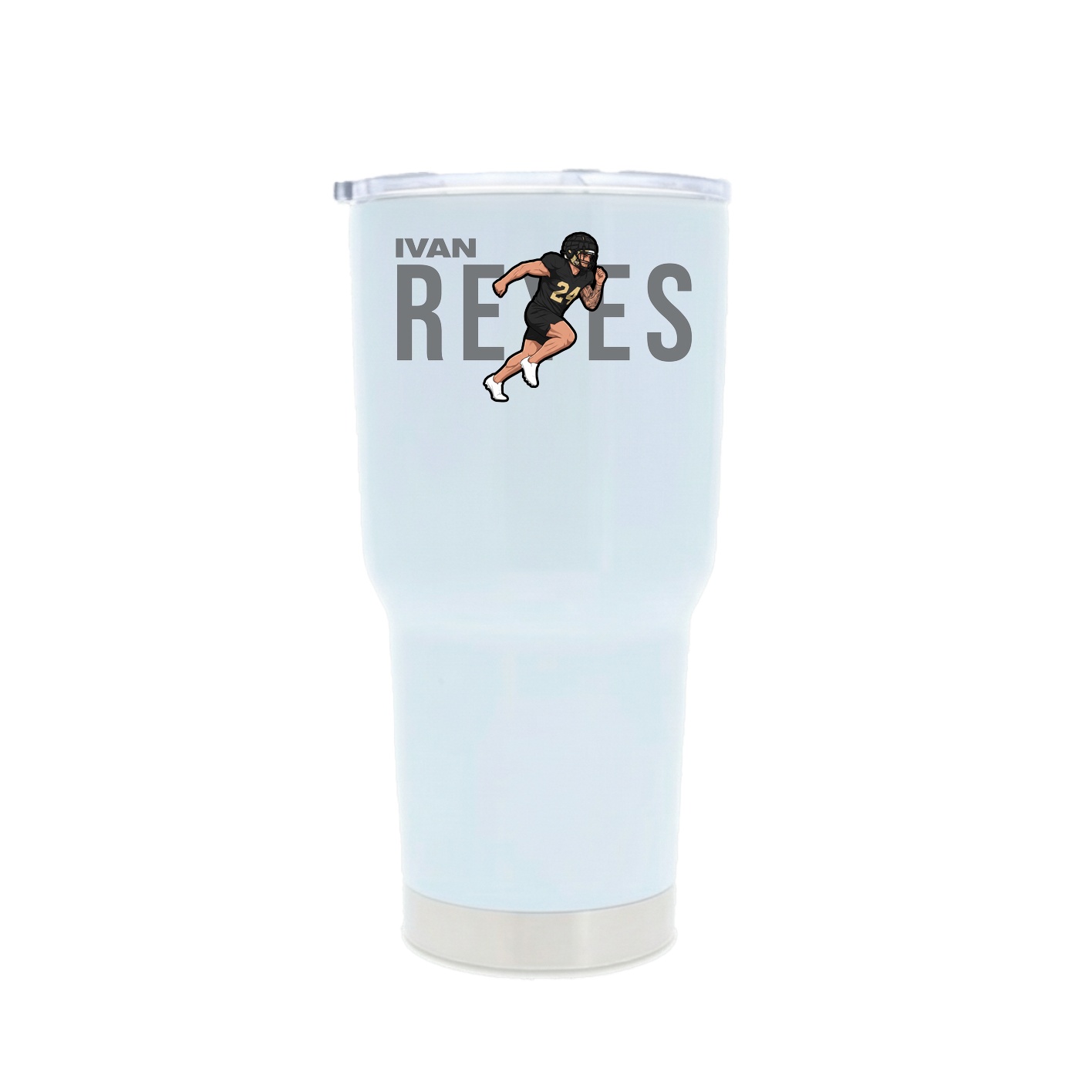 30oz Stainless Steel Tumbler — Player Name in White
