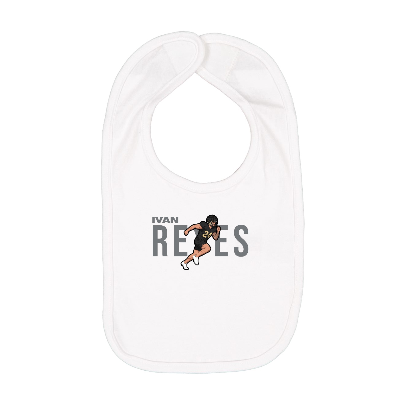 Infant Bib — Player Name in White