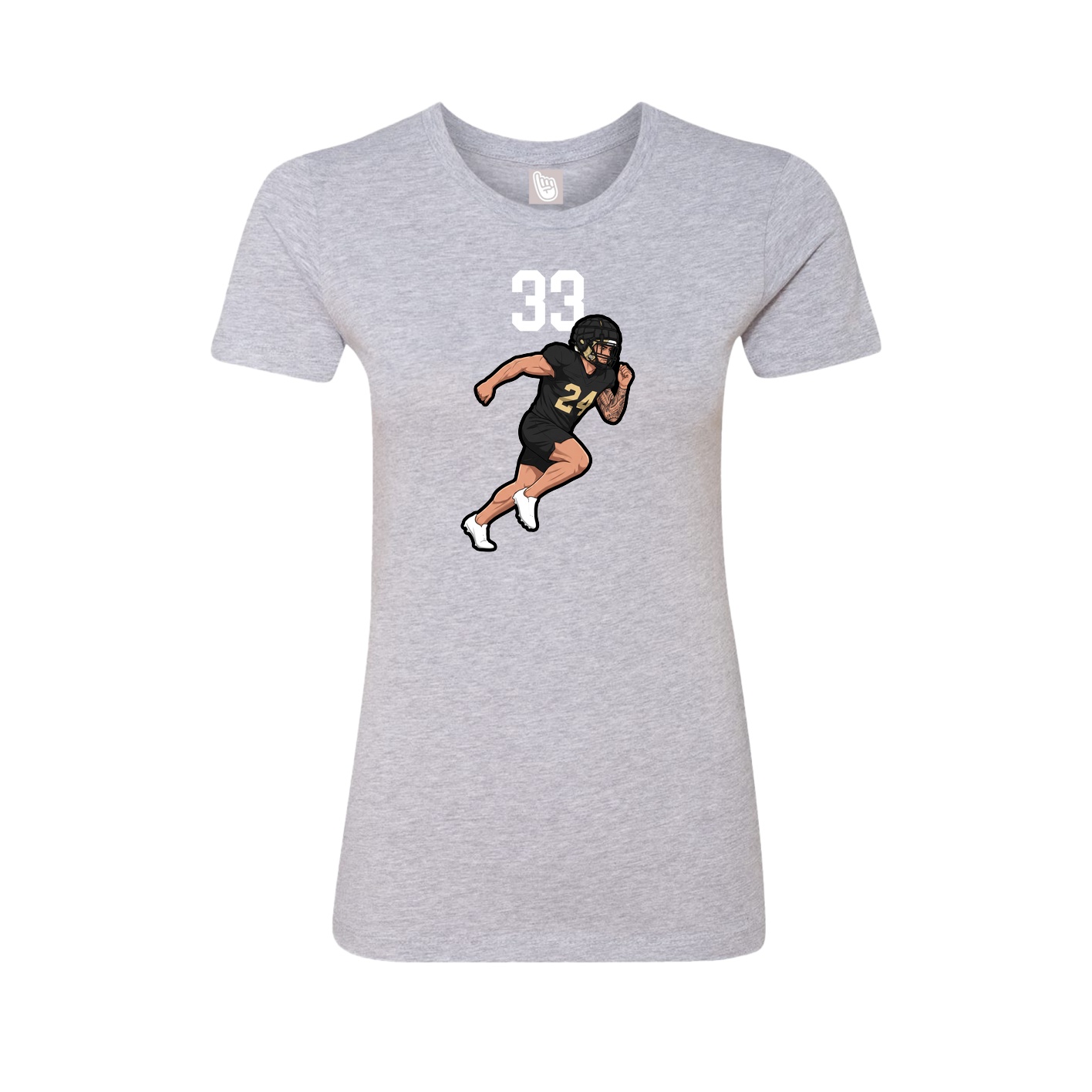 Fitted Women's Tee — Number Top in Grey