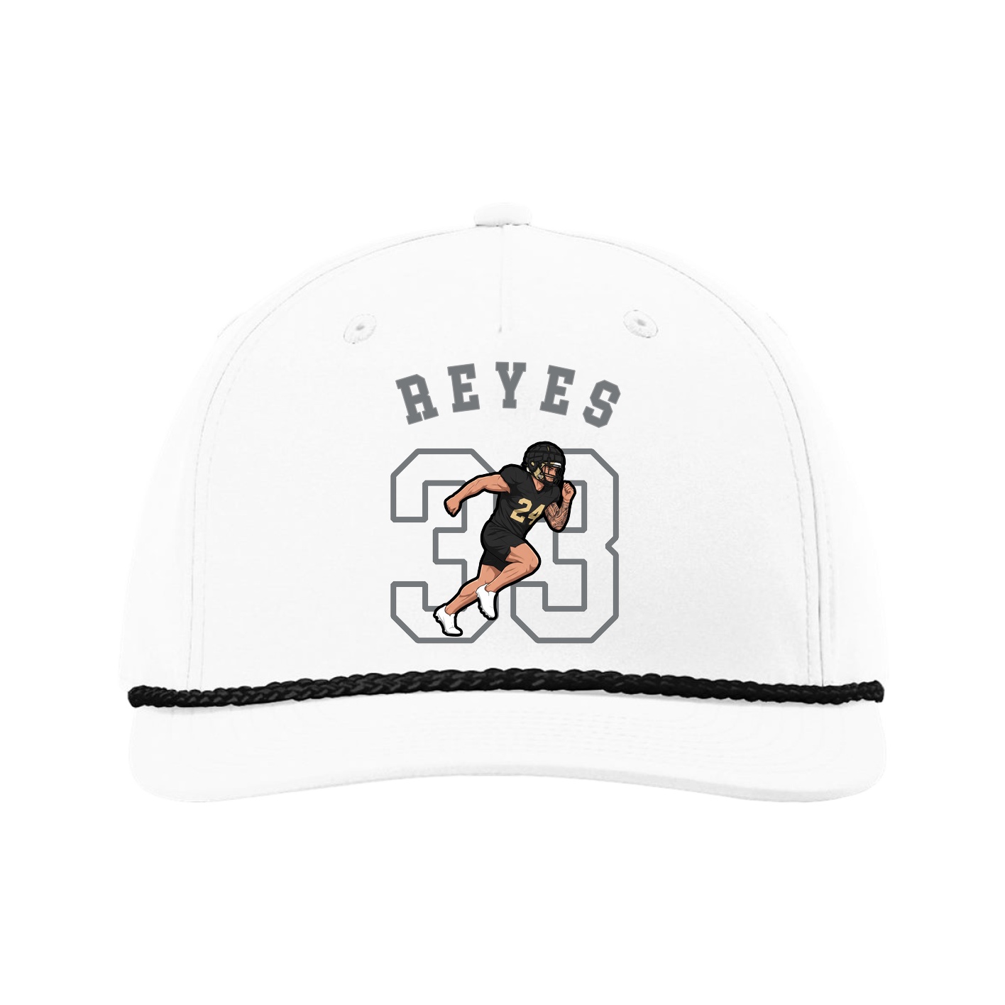 Five-Panel Classic Rope Cap — Shirsey Arch in White