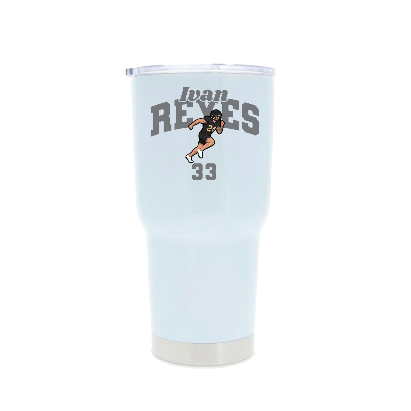 30oz Stainless Steel Tumbler — Signature Arch in White