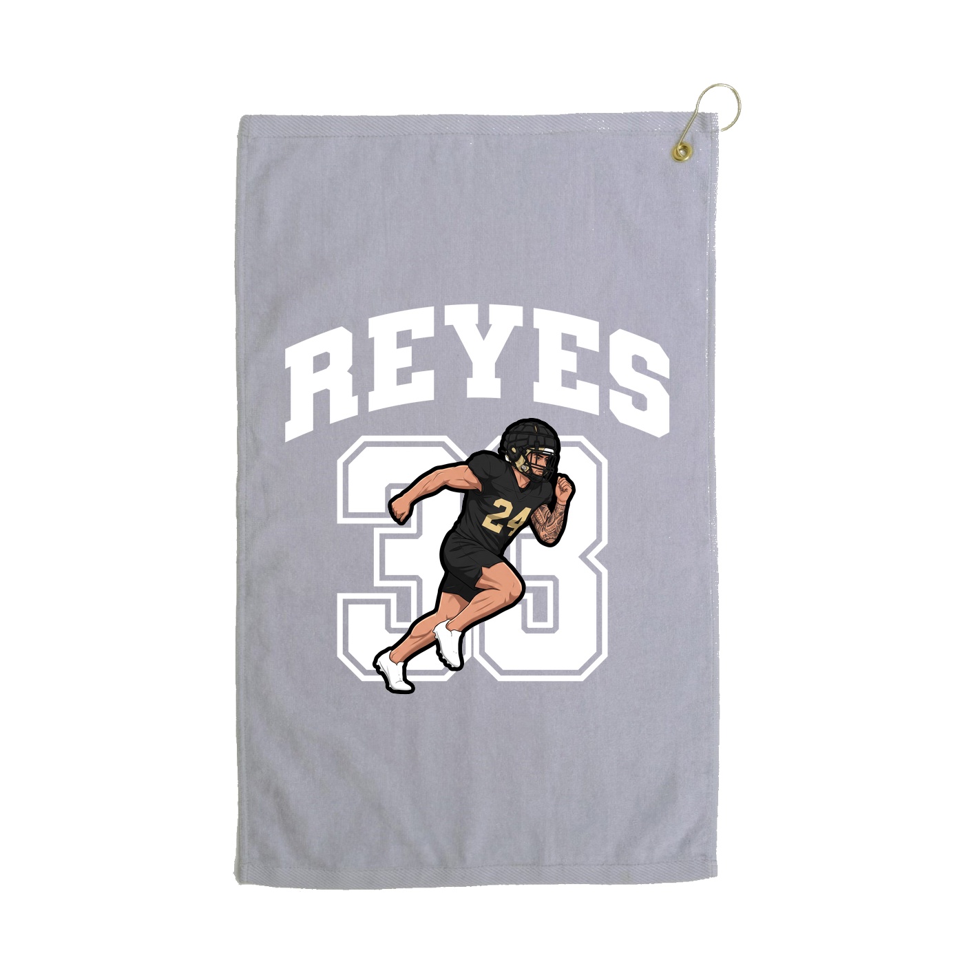 Golf Towel — Number in Grey