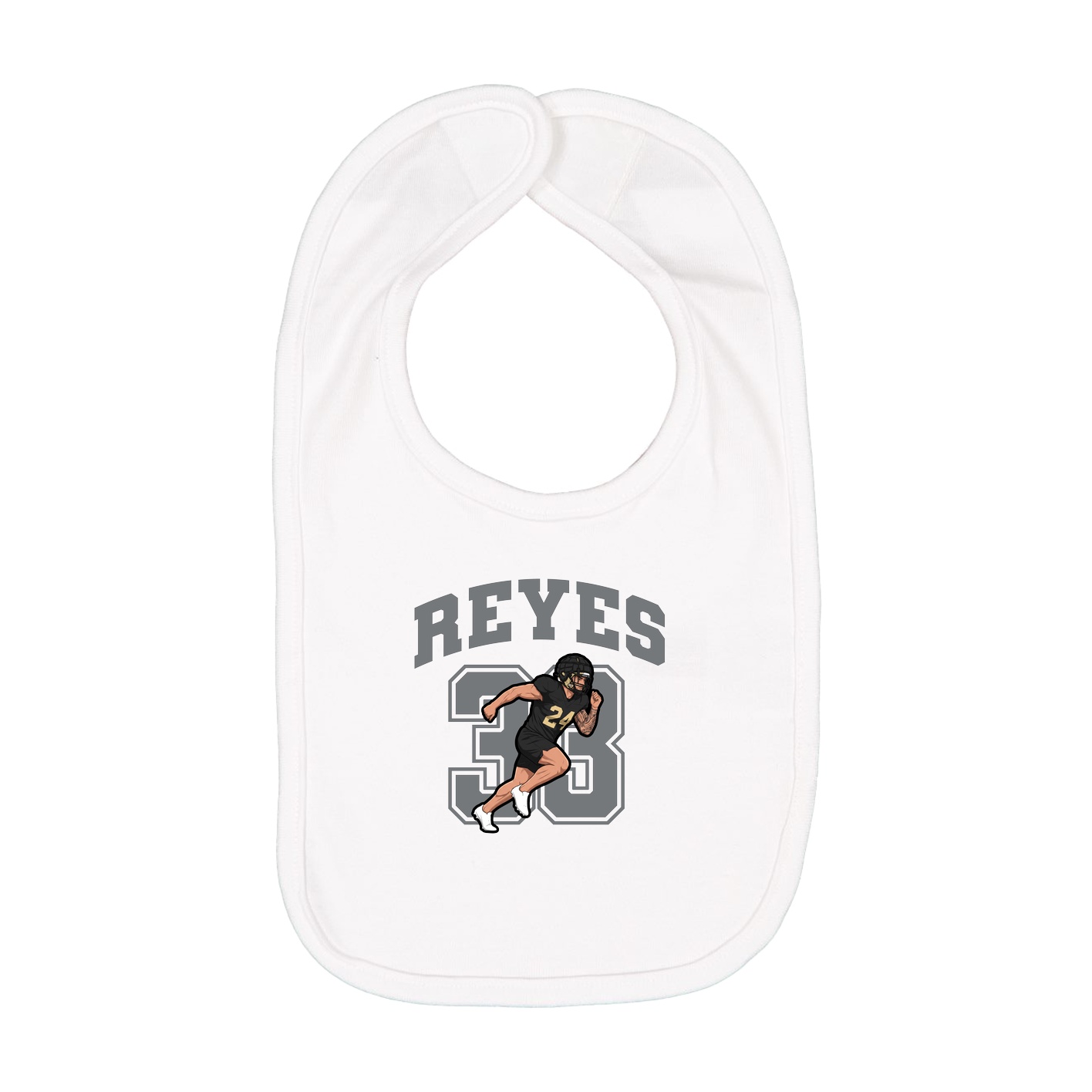 Infant Bib — Number in White
