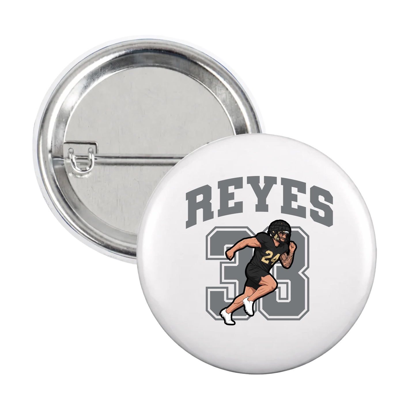 Game Day Button — Number in White