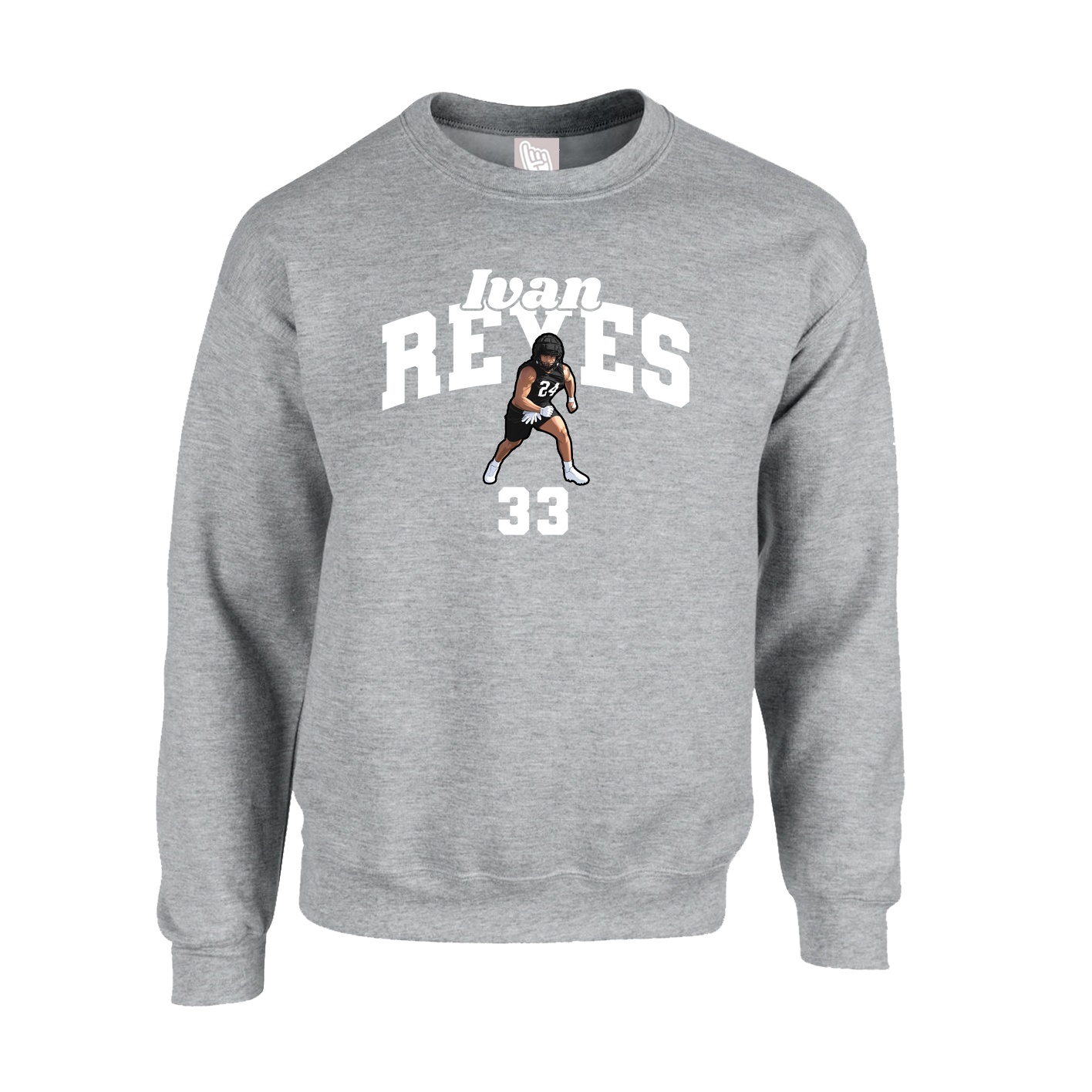 Fleece Crew — Signature Arch in Grey