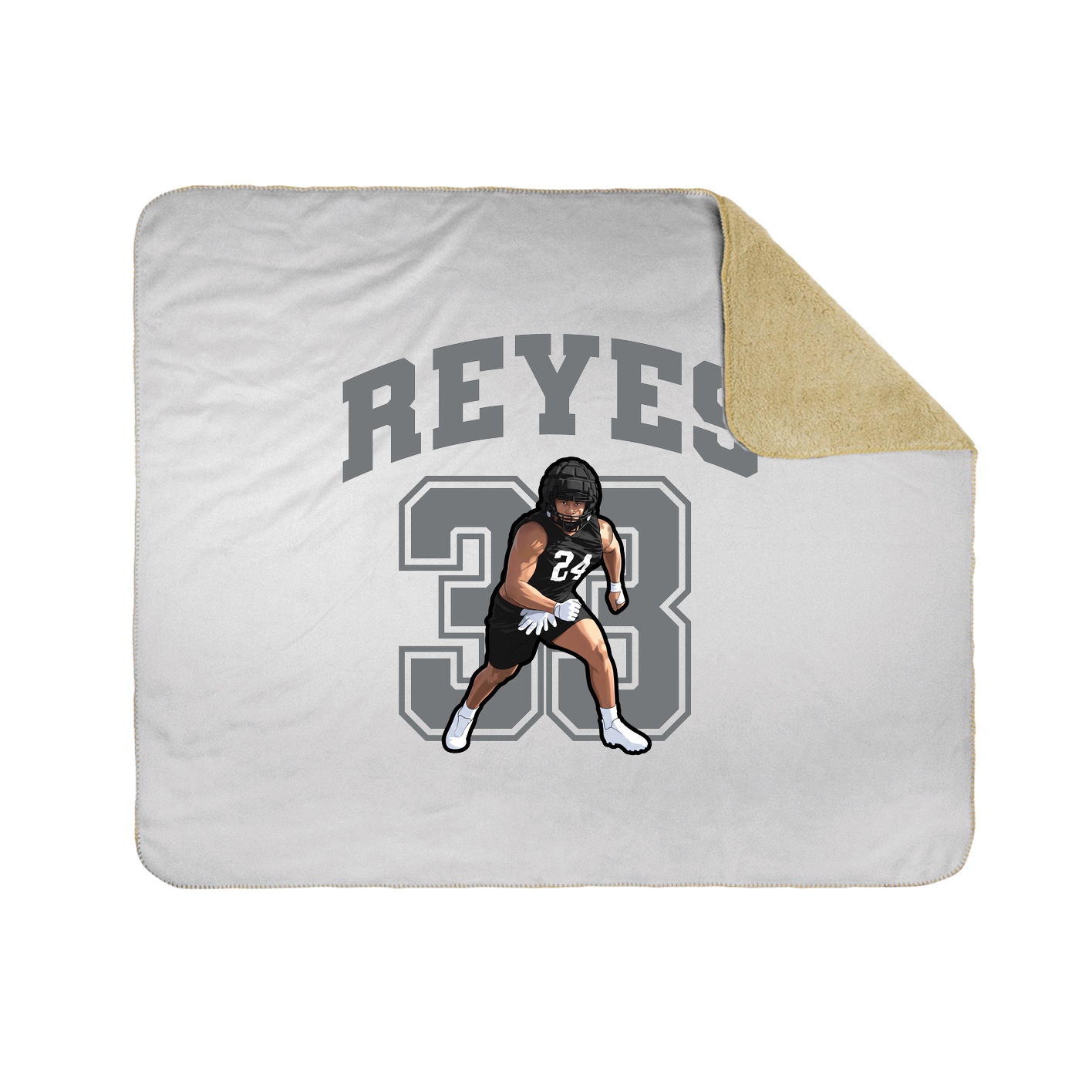 Throw Blanket — Number in White
