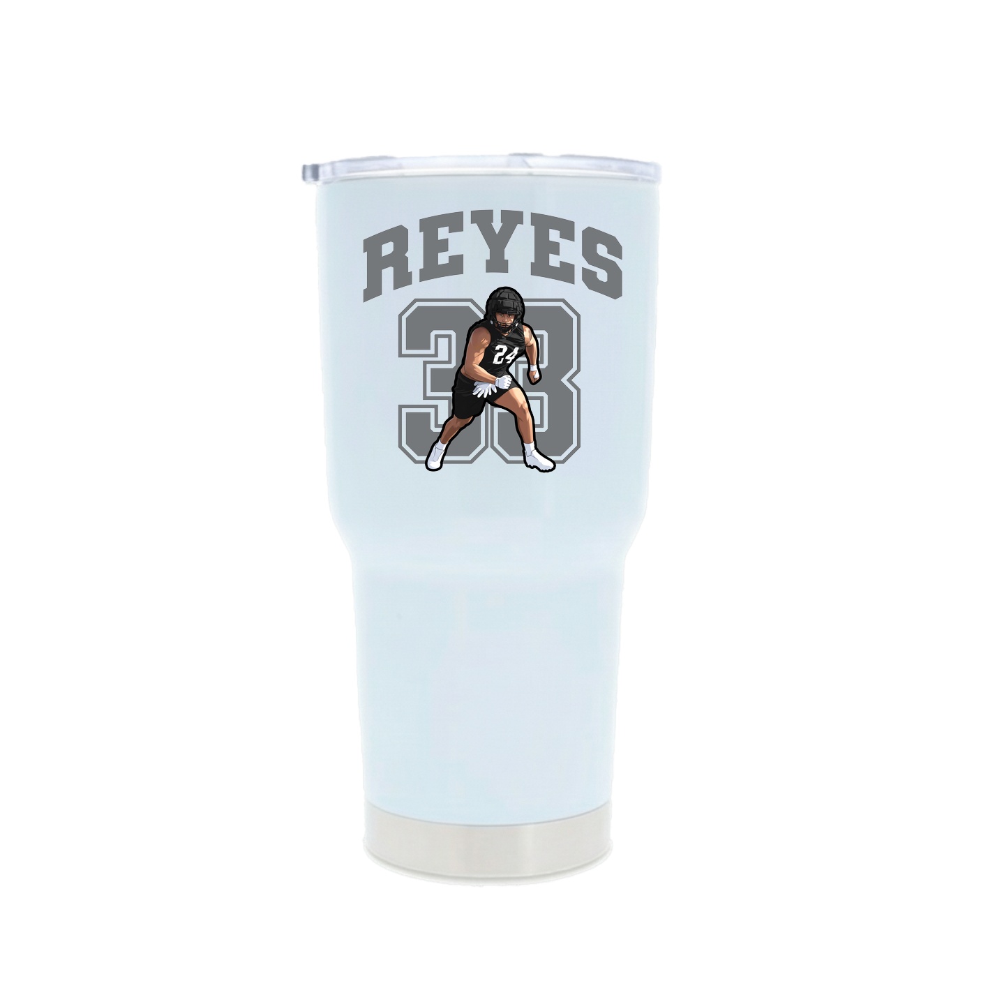 30oz Stainless Steel Tumbler — Number in White
