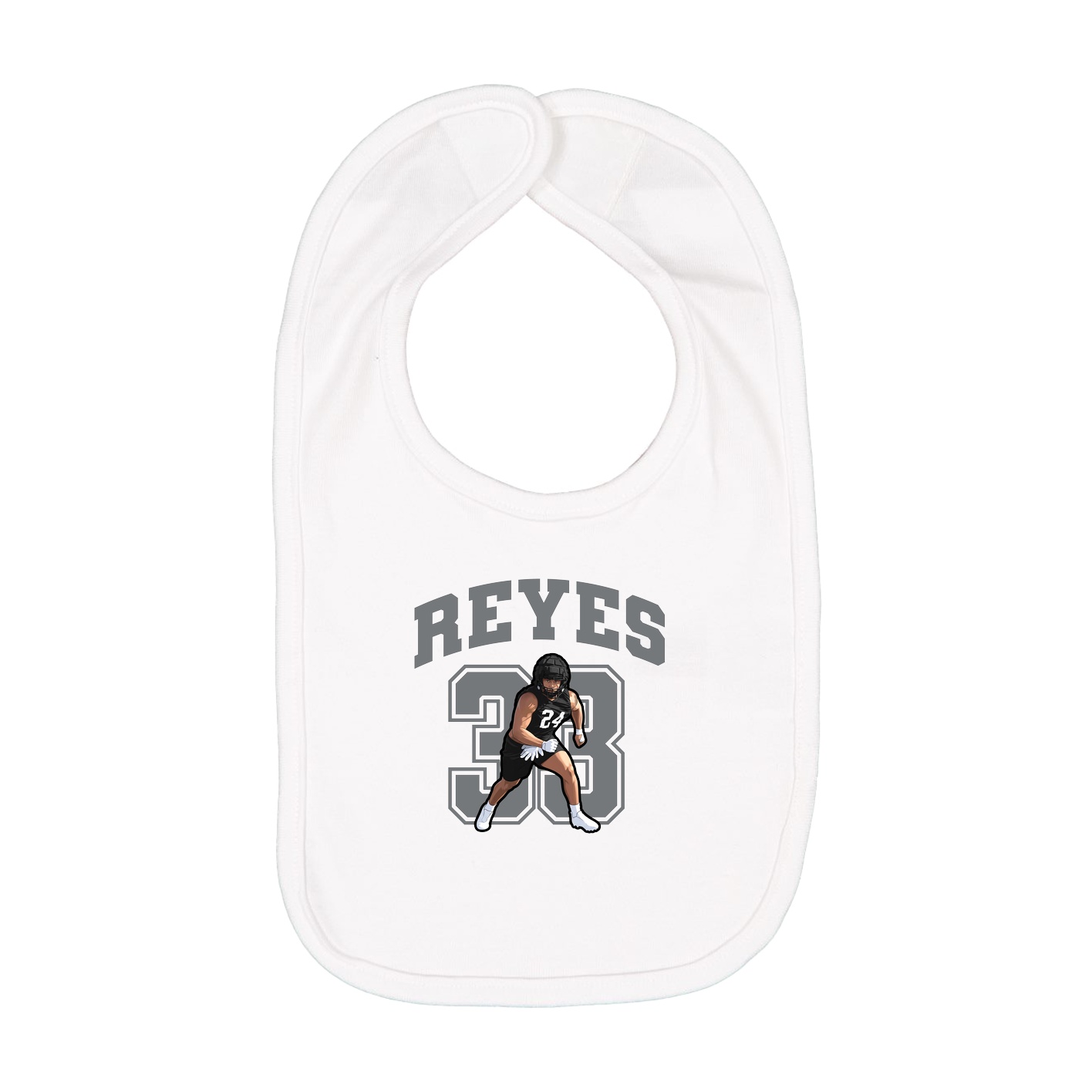 Infant Bib — Number in White