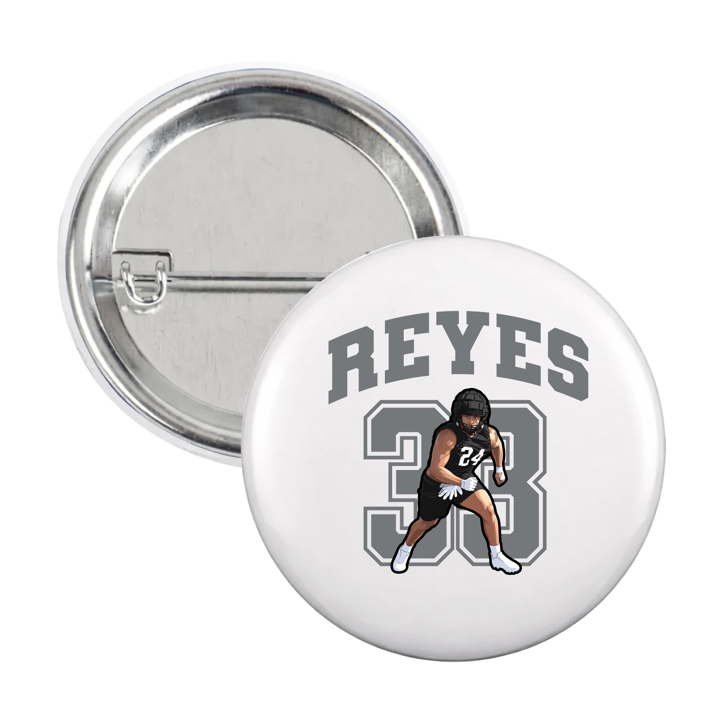 Game Day Button — Number in White