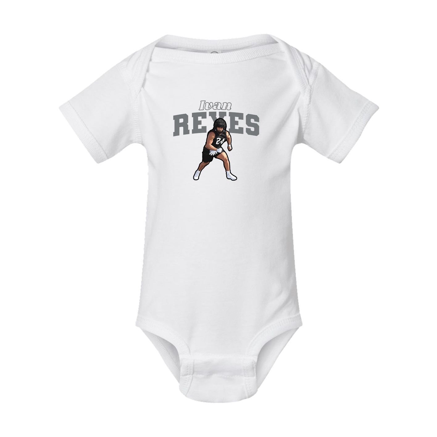 Baby Onesie — Name Arch in White