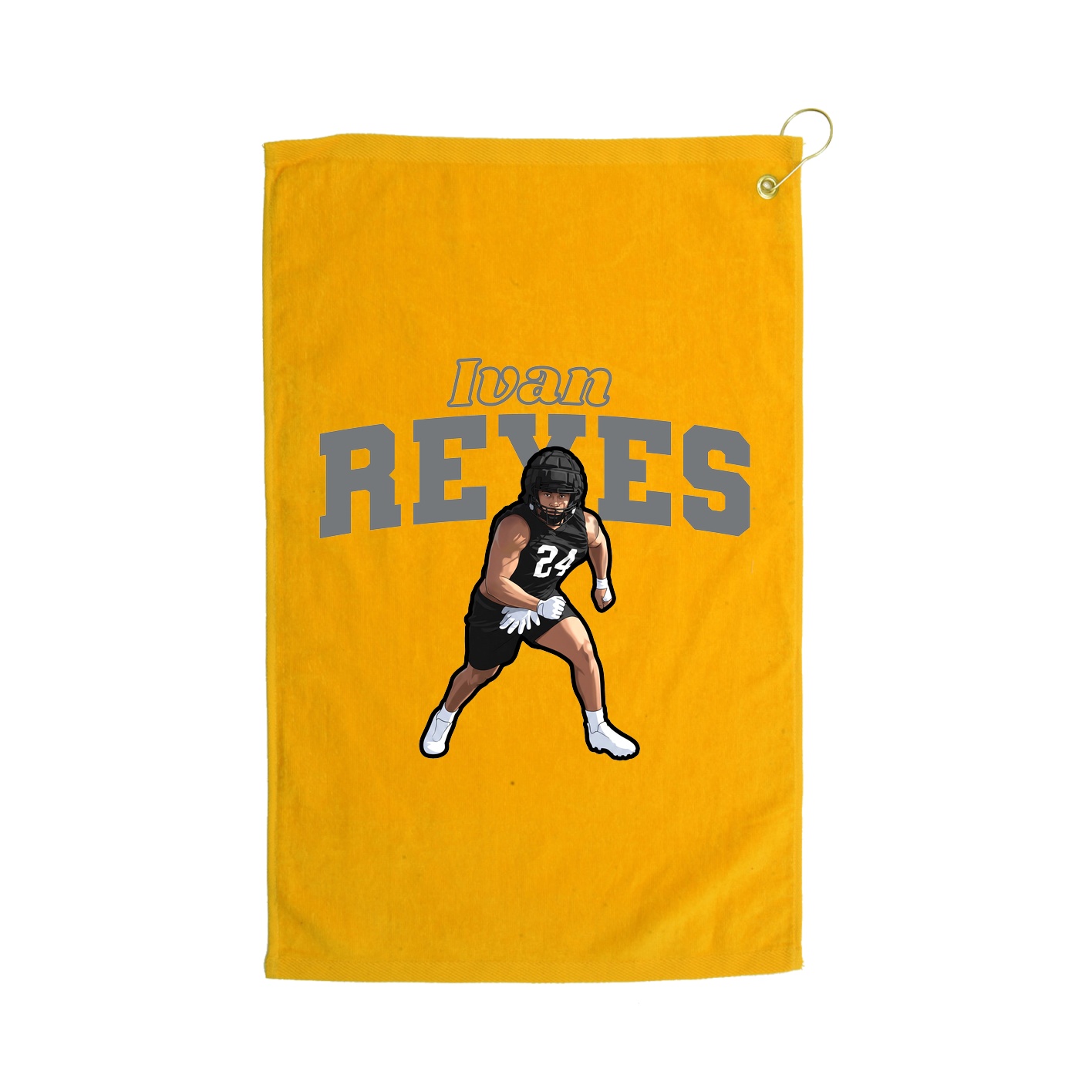 Golf Towel — Name Arch in Gold