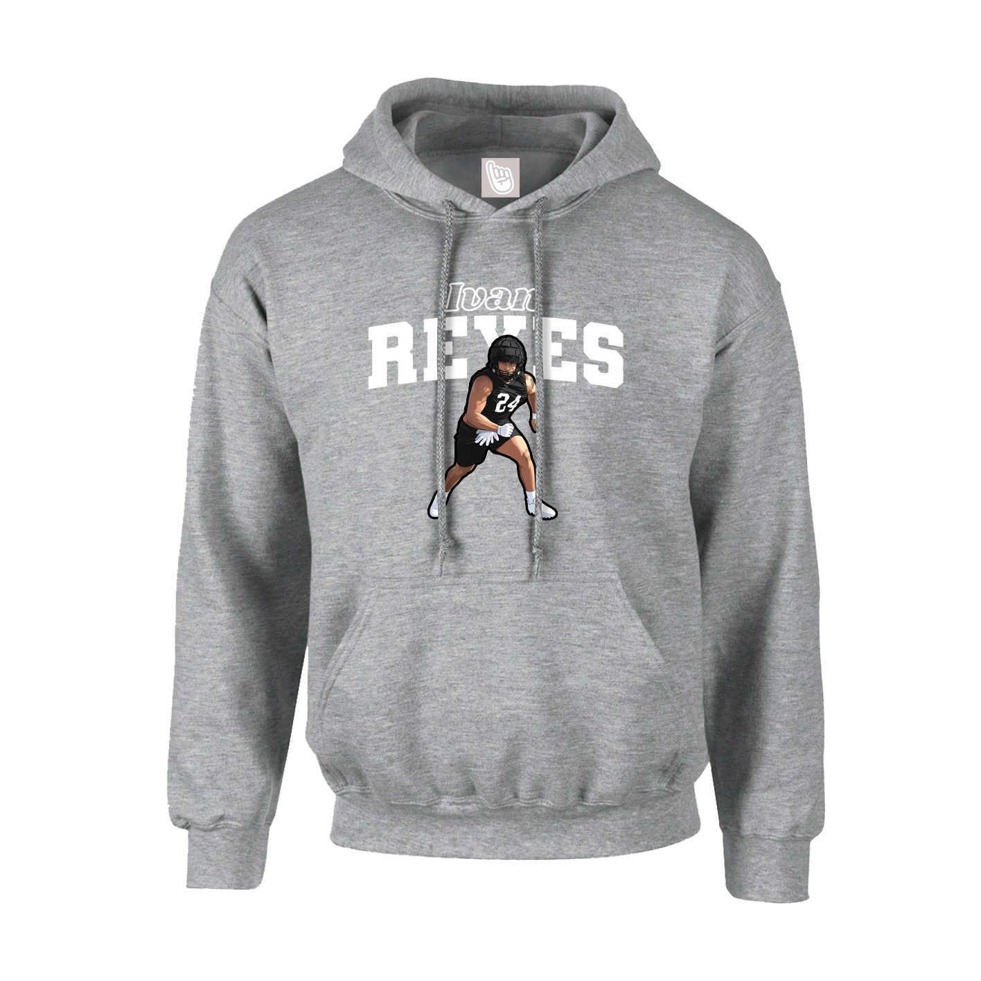 Youth Hoodie — Name Arch in Grey