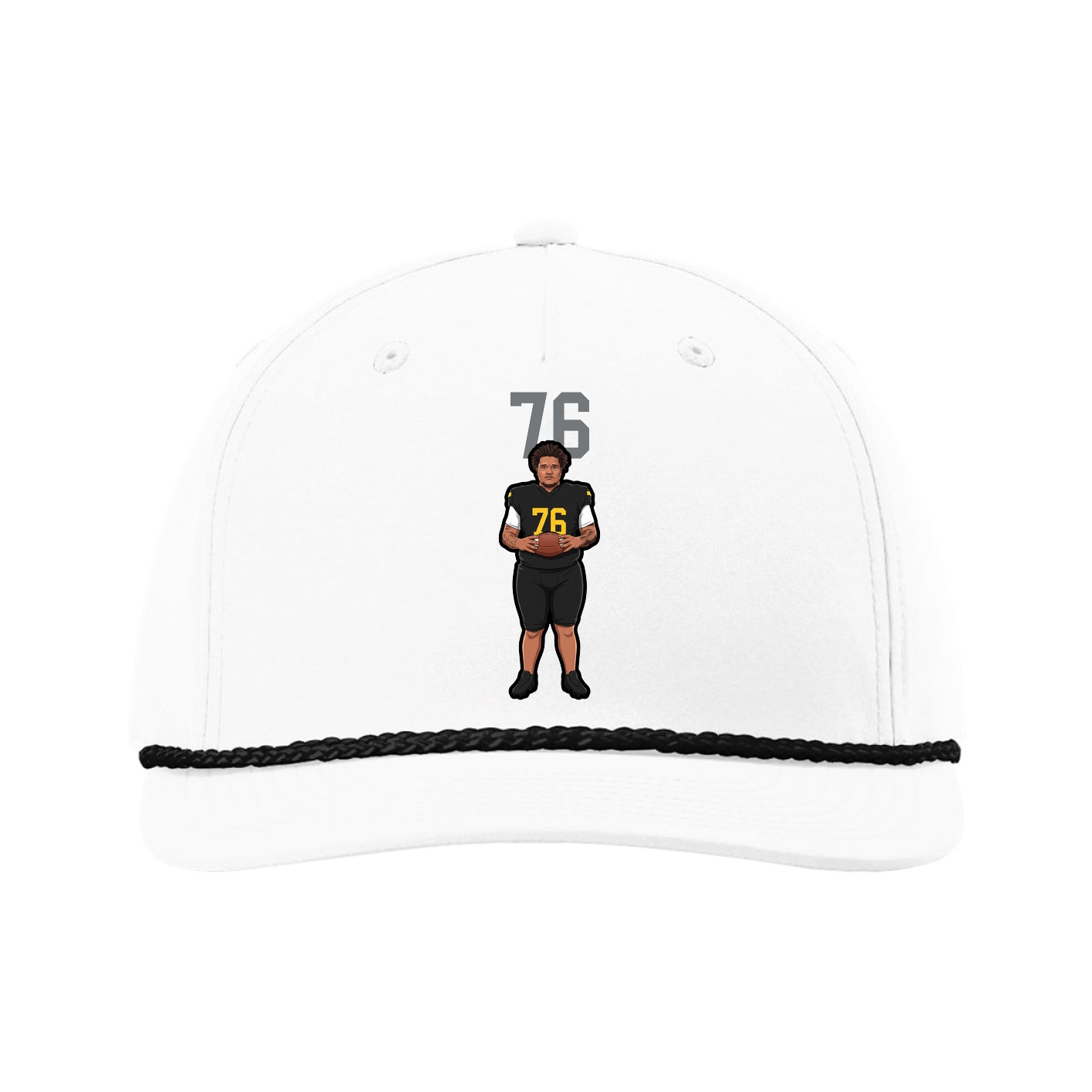Five-Panel Classic Rope Cap — Number Top in White