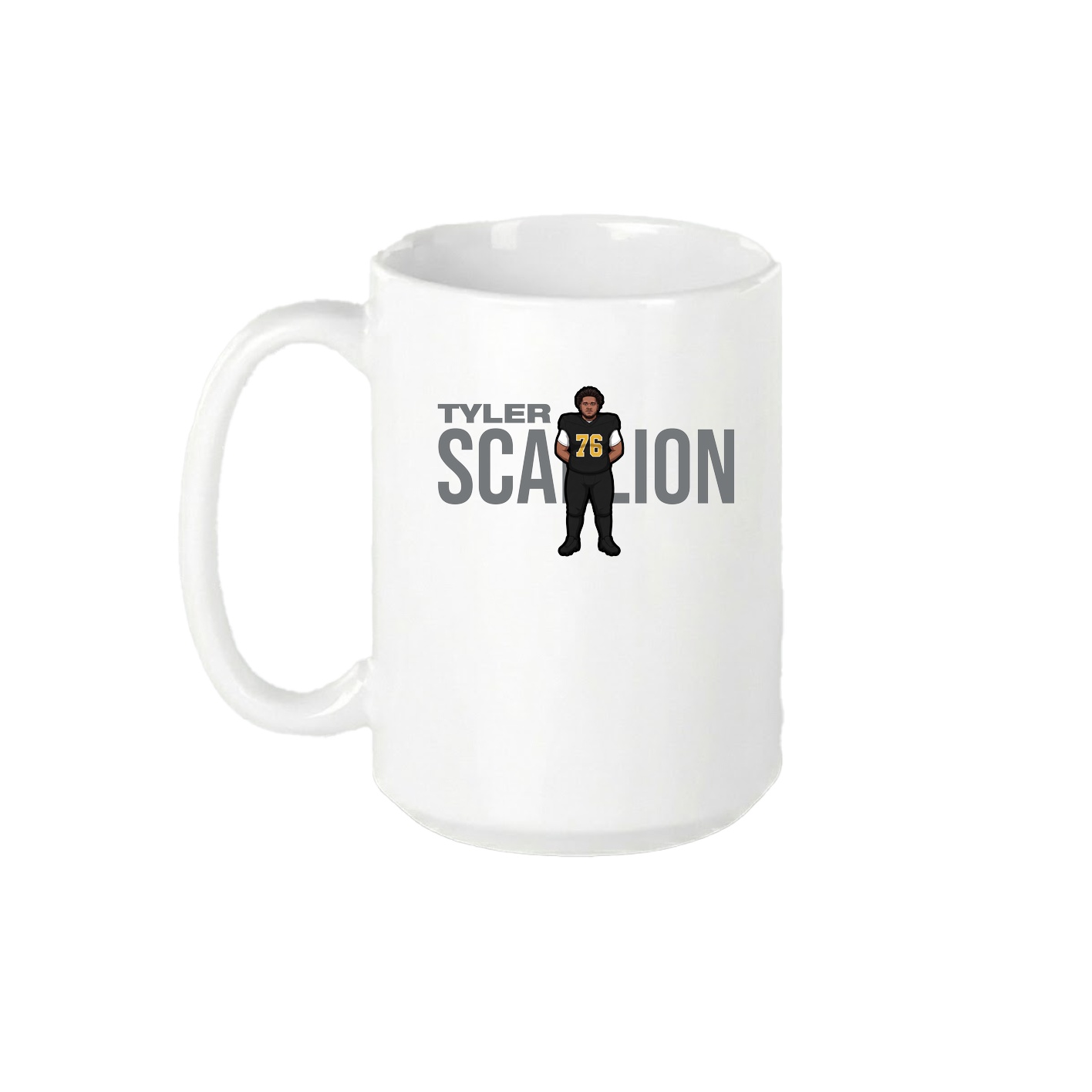 15oz Coffee Mug — Player Name in White