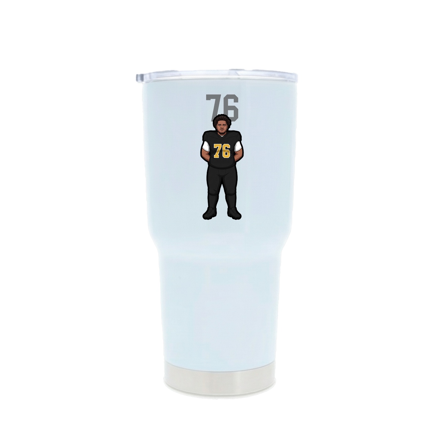 30oz Stainless Steel Tumbler — Number Top in White