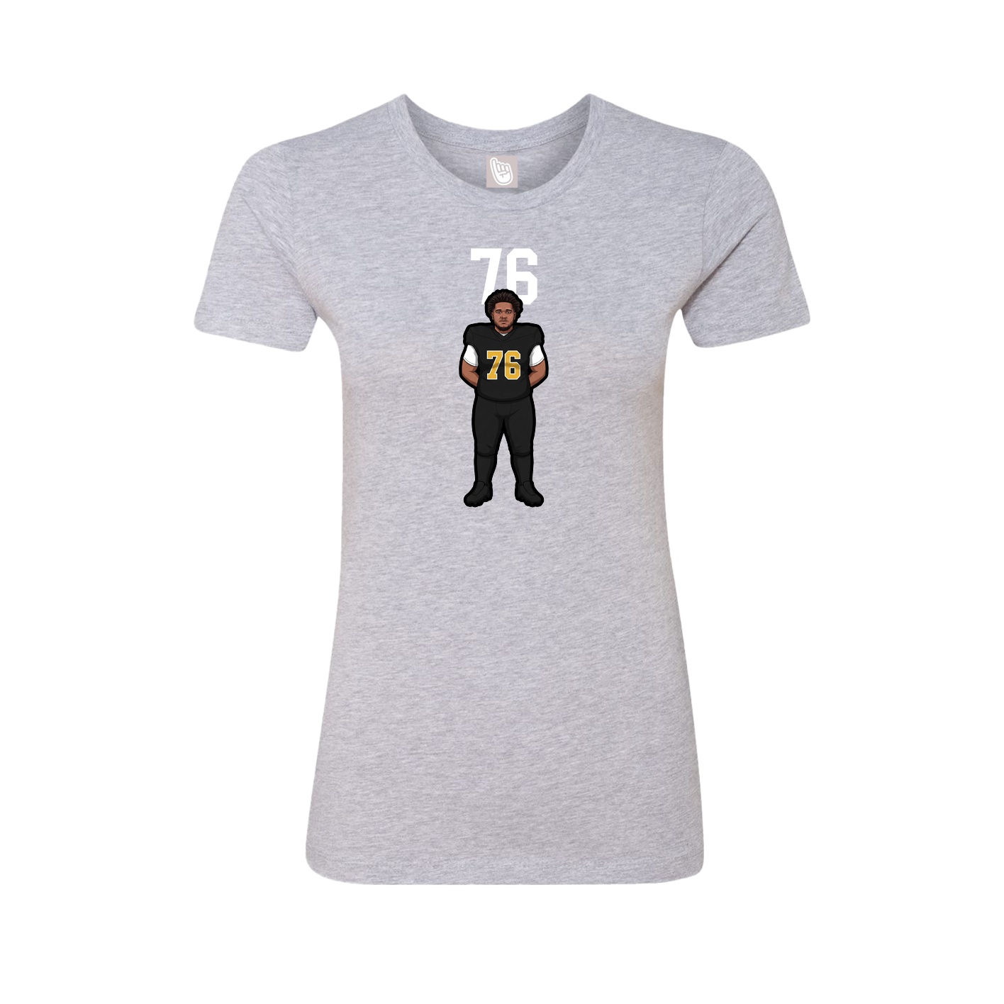 Fitted Women's Tee — Number Top in Grey