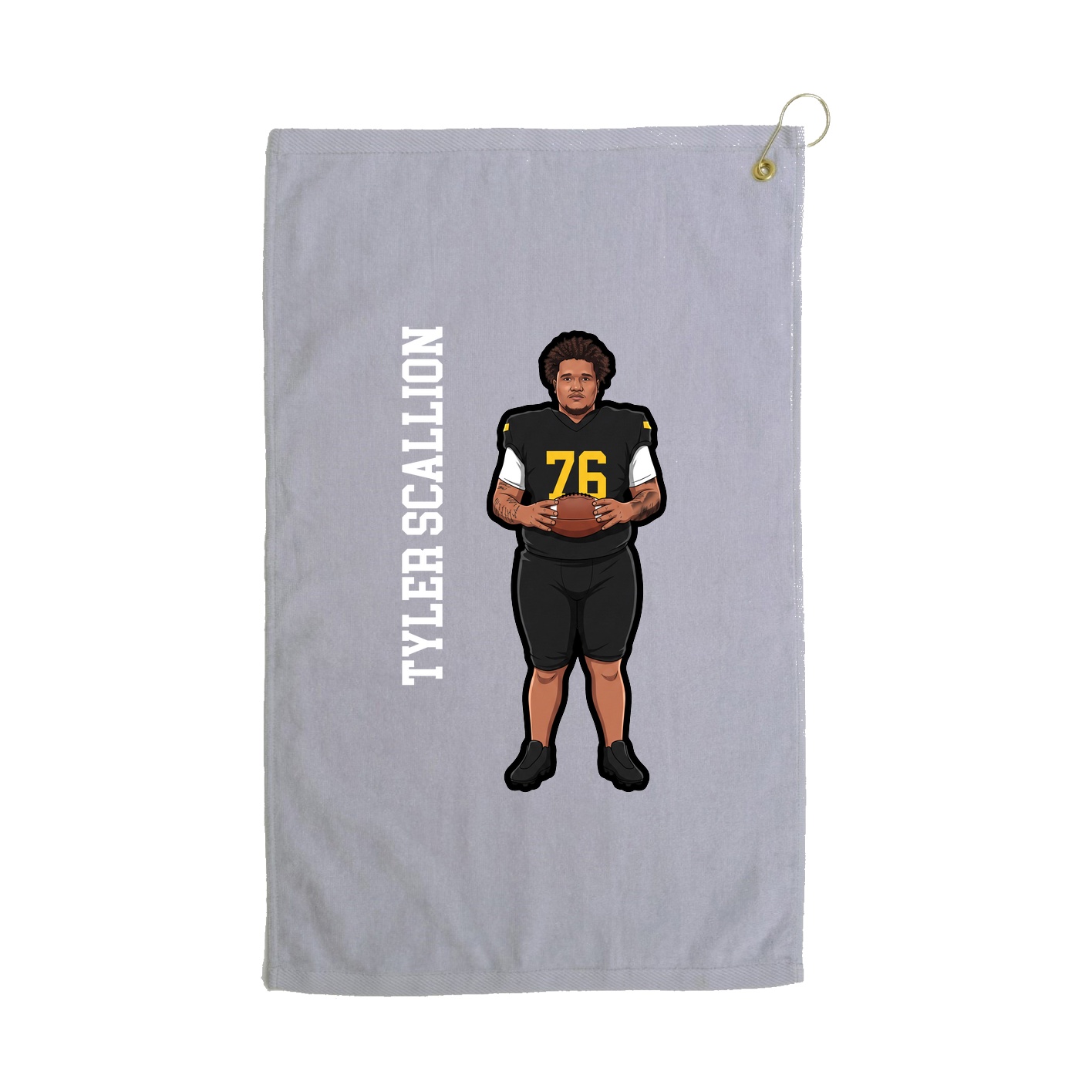 Golf Towel — Name Vertical in Grey