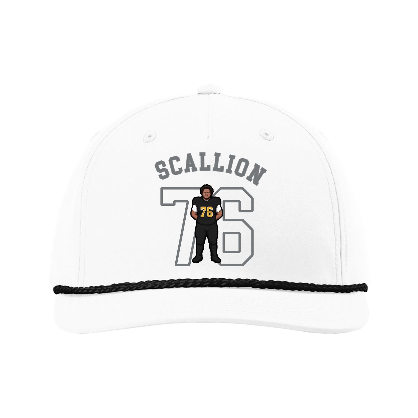 Five-Panel Classic Rope Cap — Shirsey Arch in White