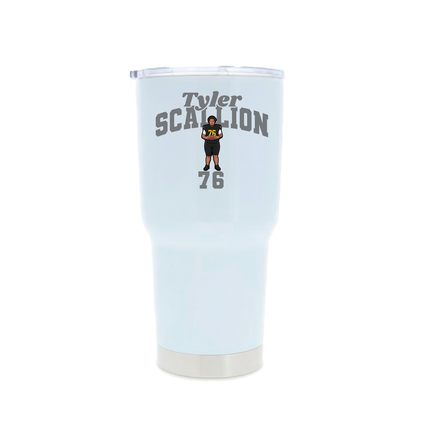 30oz Stainless Steel Tumbler — Signature Arch in White