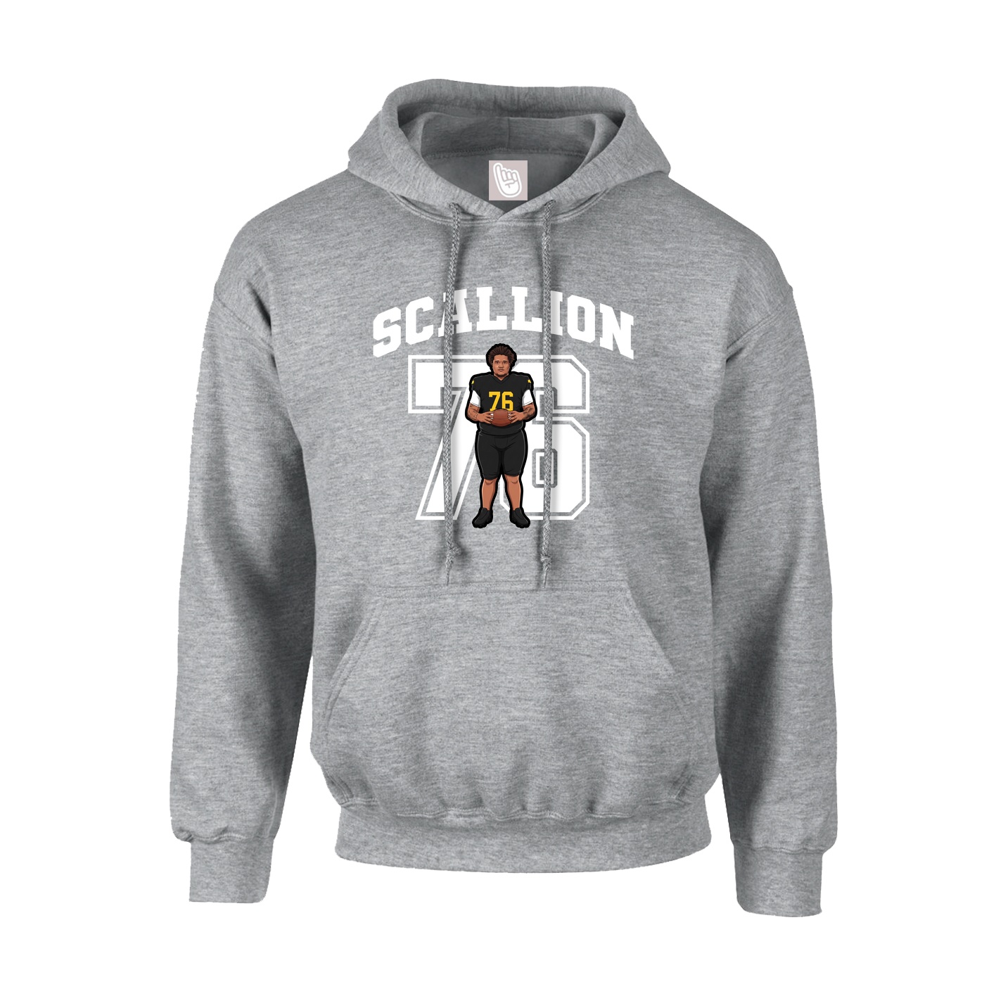 Youth Hoodie — Number in Grey