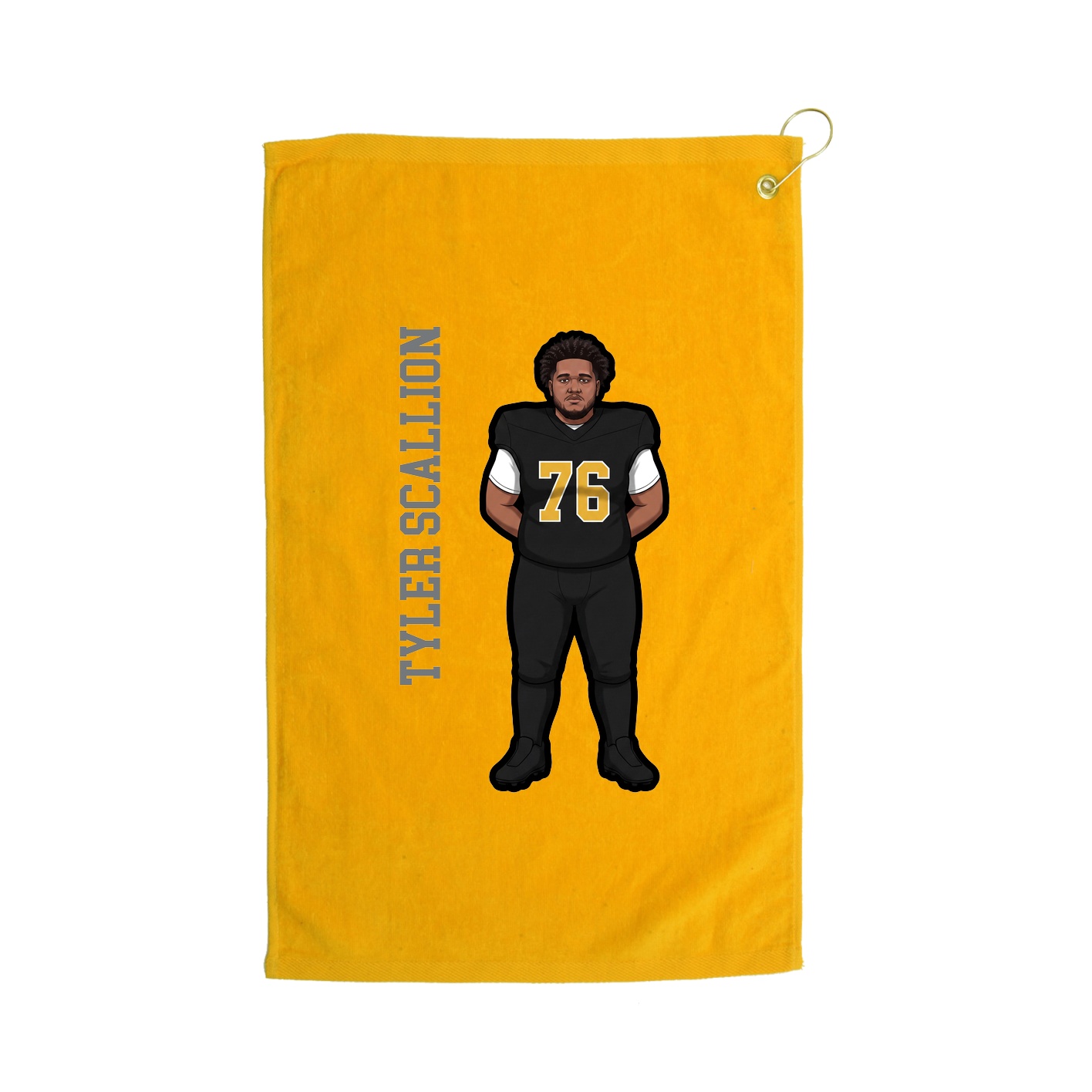 Golf Towel — Name Vertical in Gold