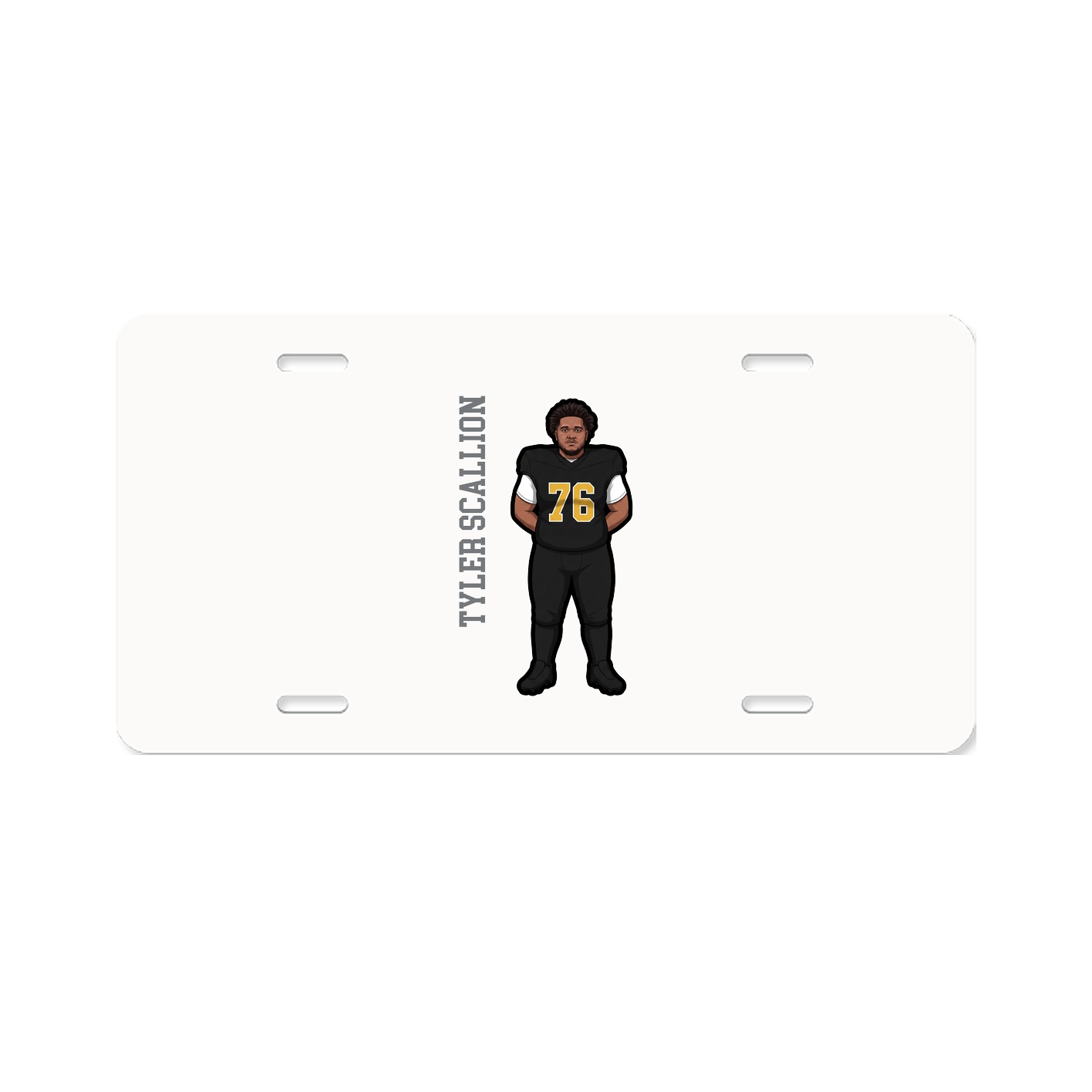 License Plate — Name Vertical in Classic