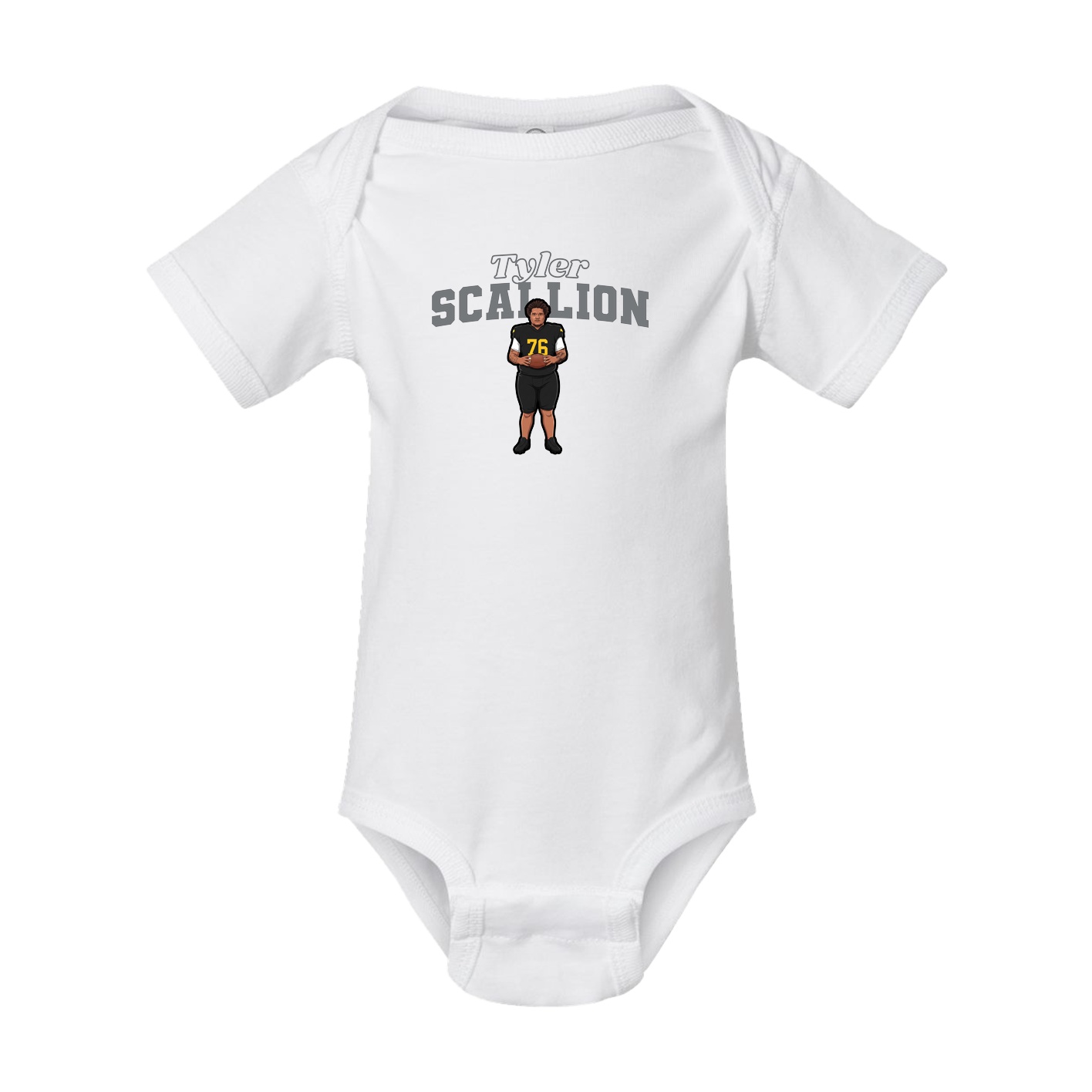 Baby Onesie — Name Arch in White