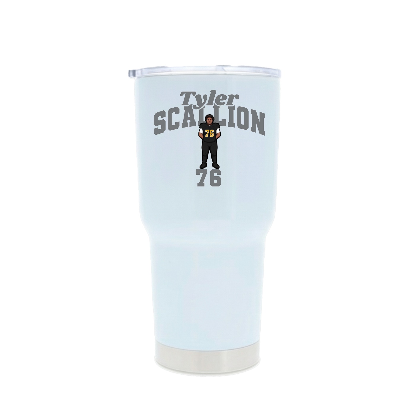 30oz Stainless Steel Tumbler — Signature Arch in White
