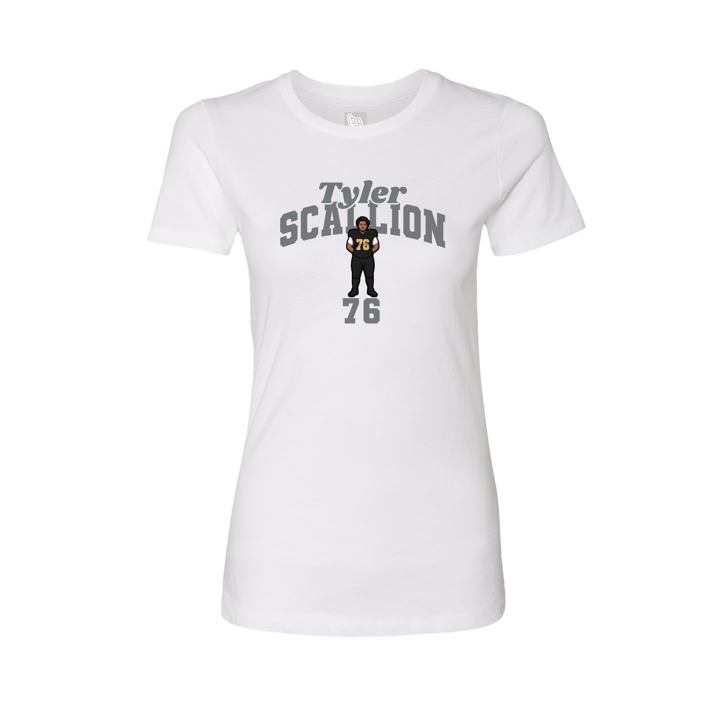 Fitted Women's Tee — Signature Arch in White