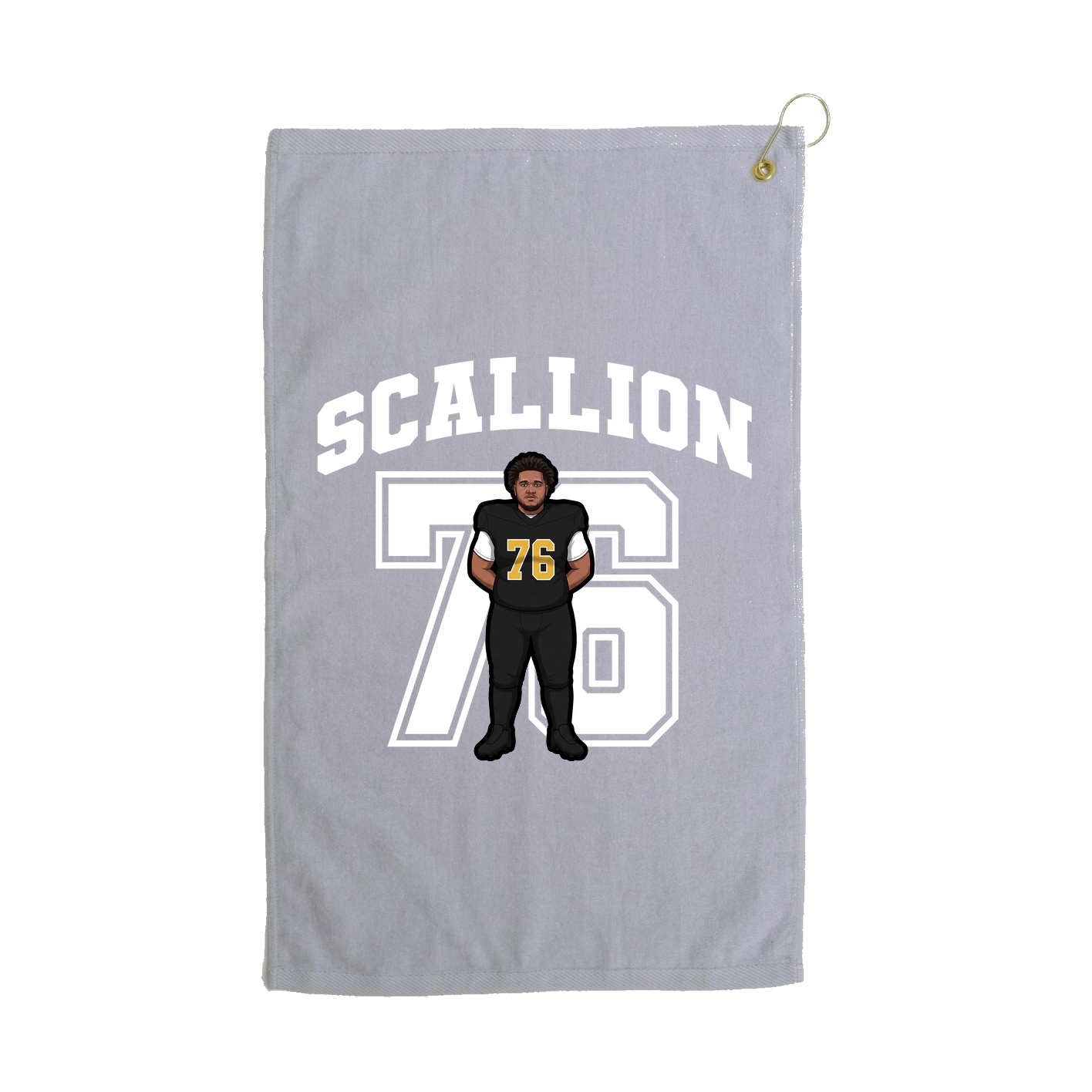 Golf Towel — Number in Grey