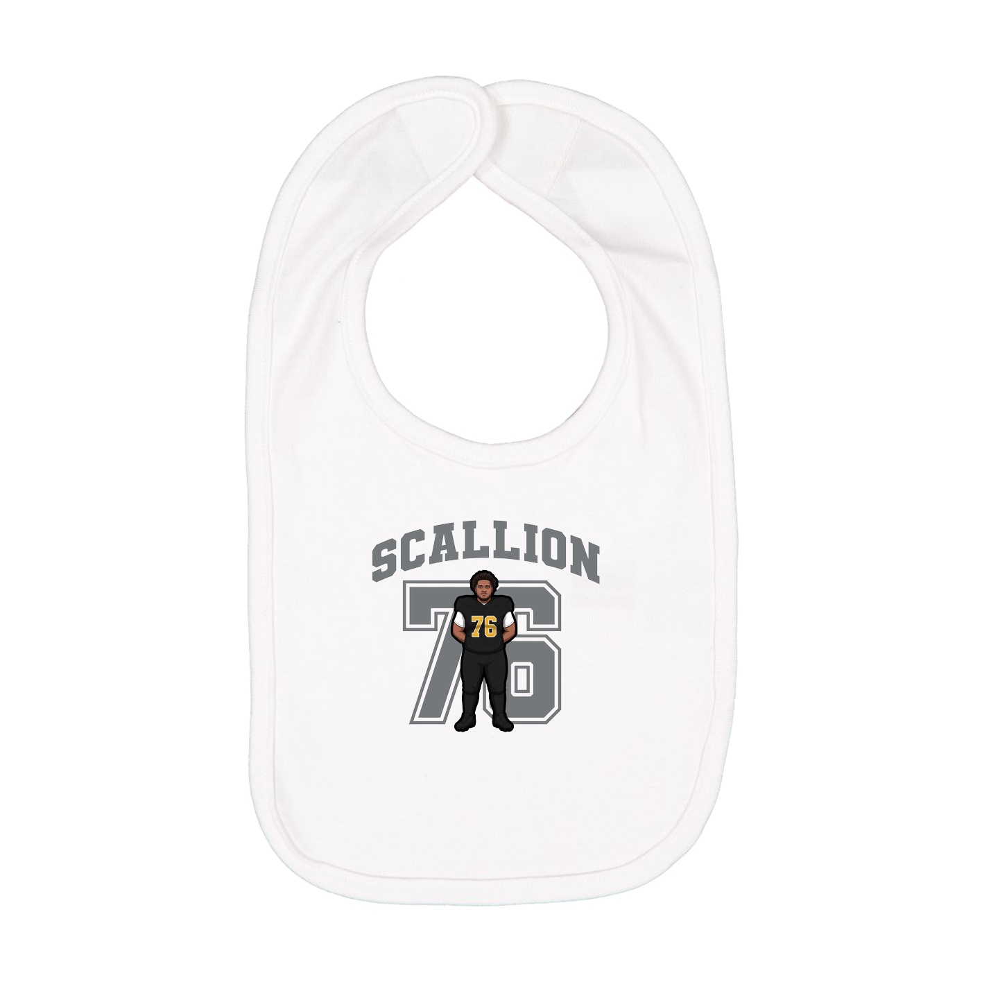 Infant Bib — Number in White