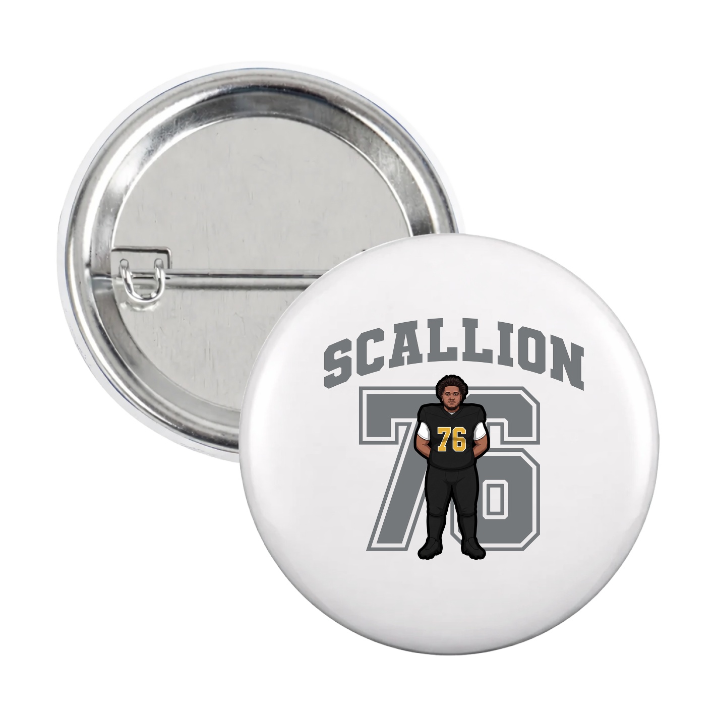 Game Day Button — Number in White