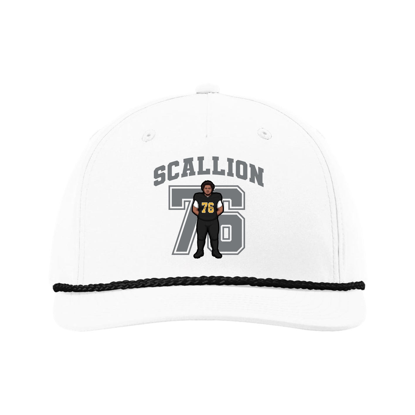 Five-Panel Classic Rope Cap — Number in White