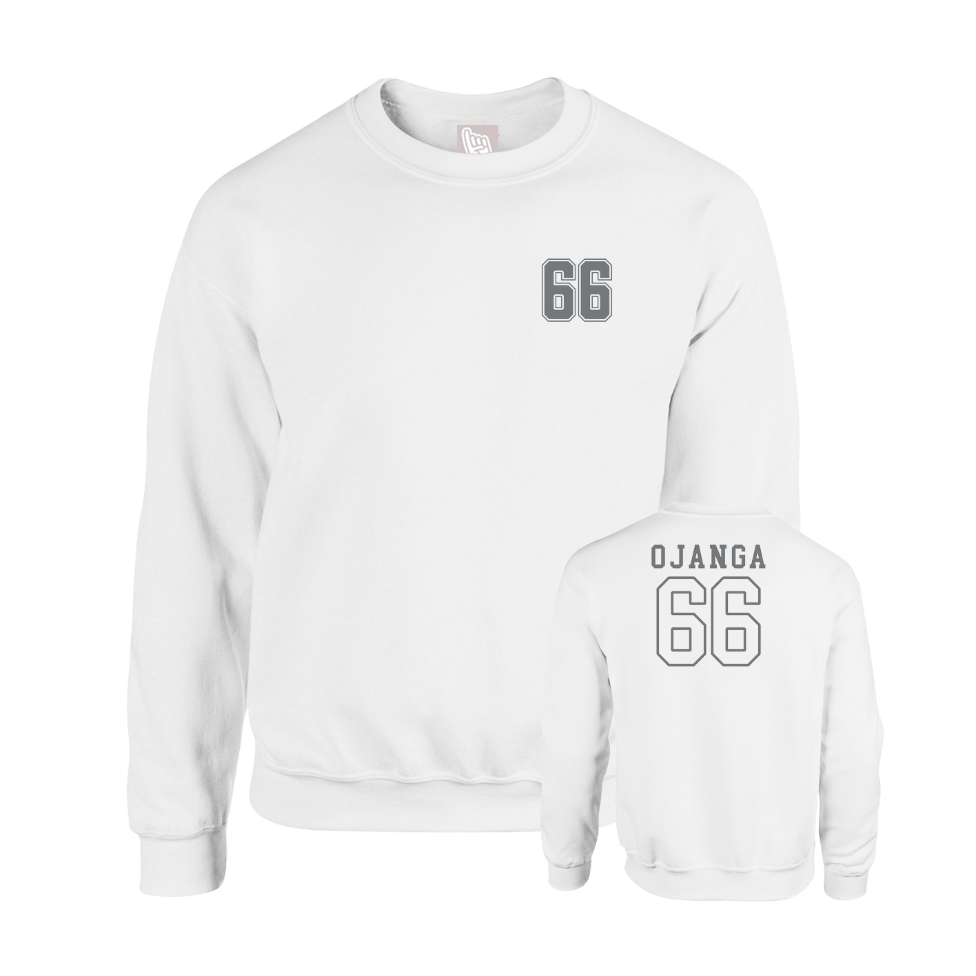 Fleece Crew — Chest Back in White