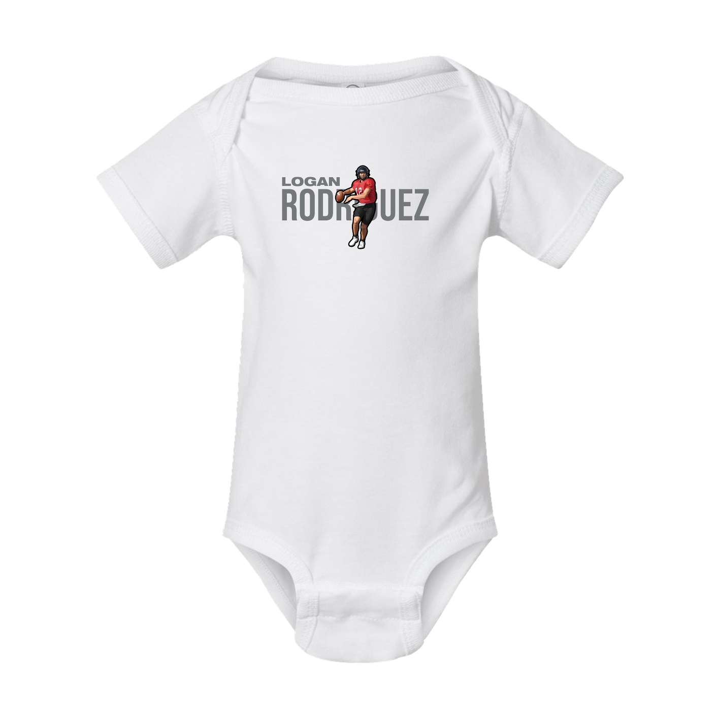 Baby Onesie — Player Name in White