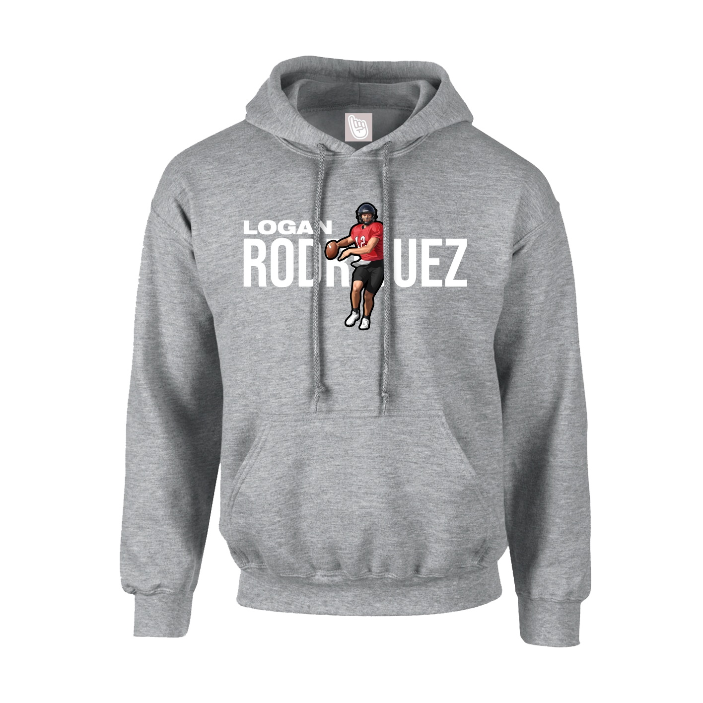 Hoodie — Player Name in Grey