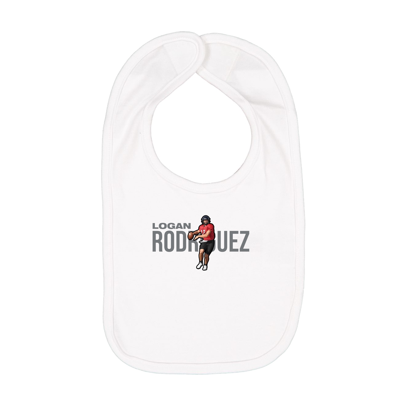 Infant Bib — Player Name in White