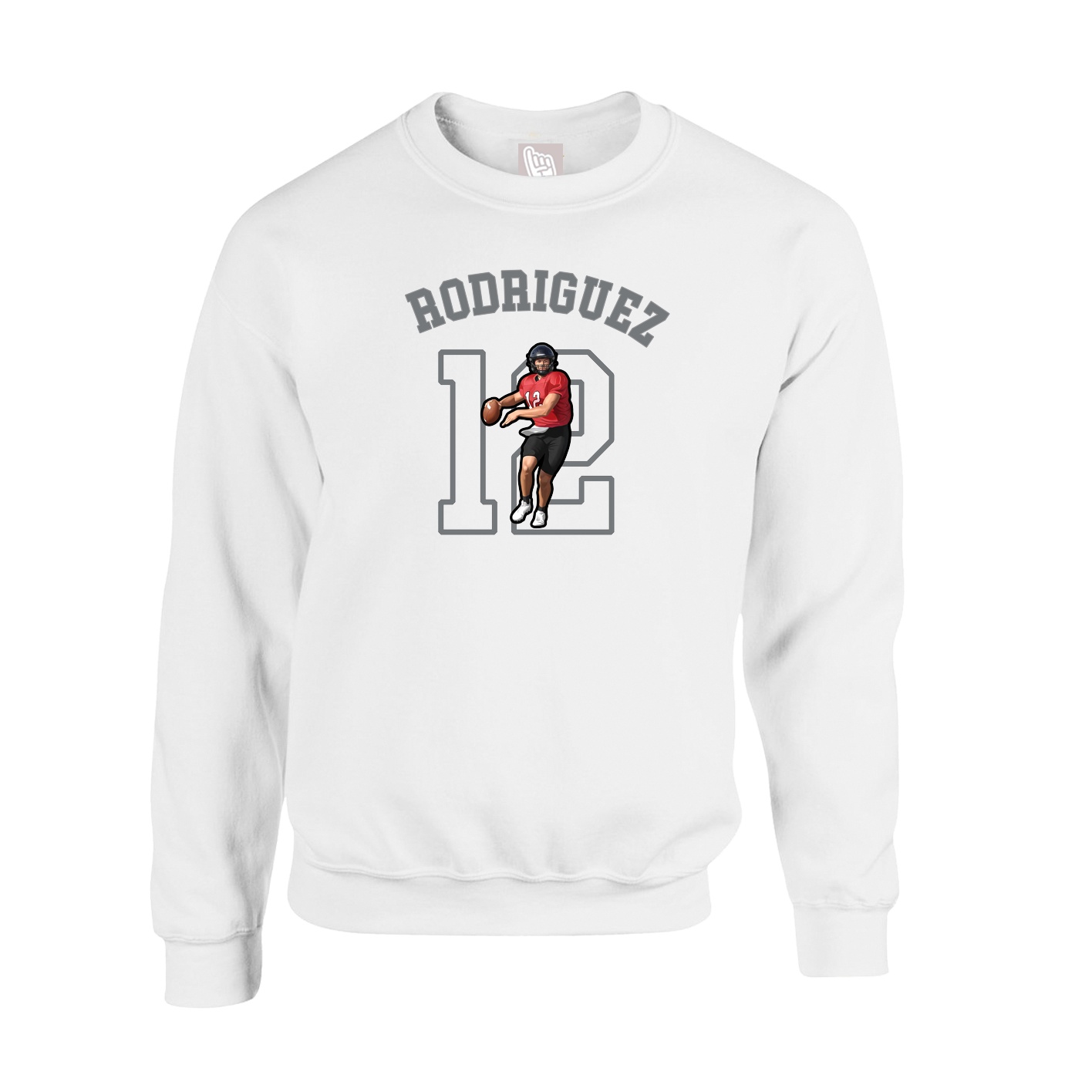 Fleece Crew — Shirsey Arch in White