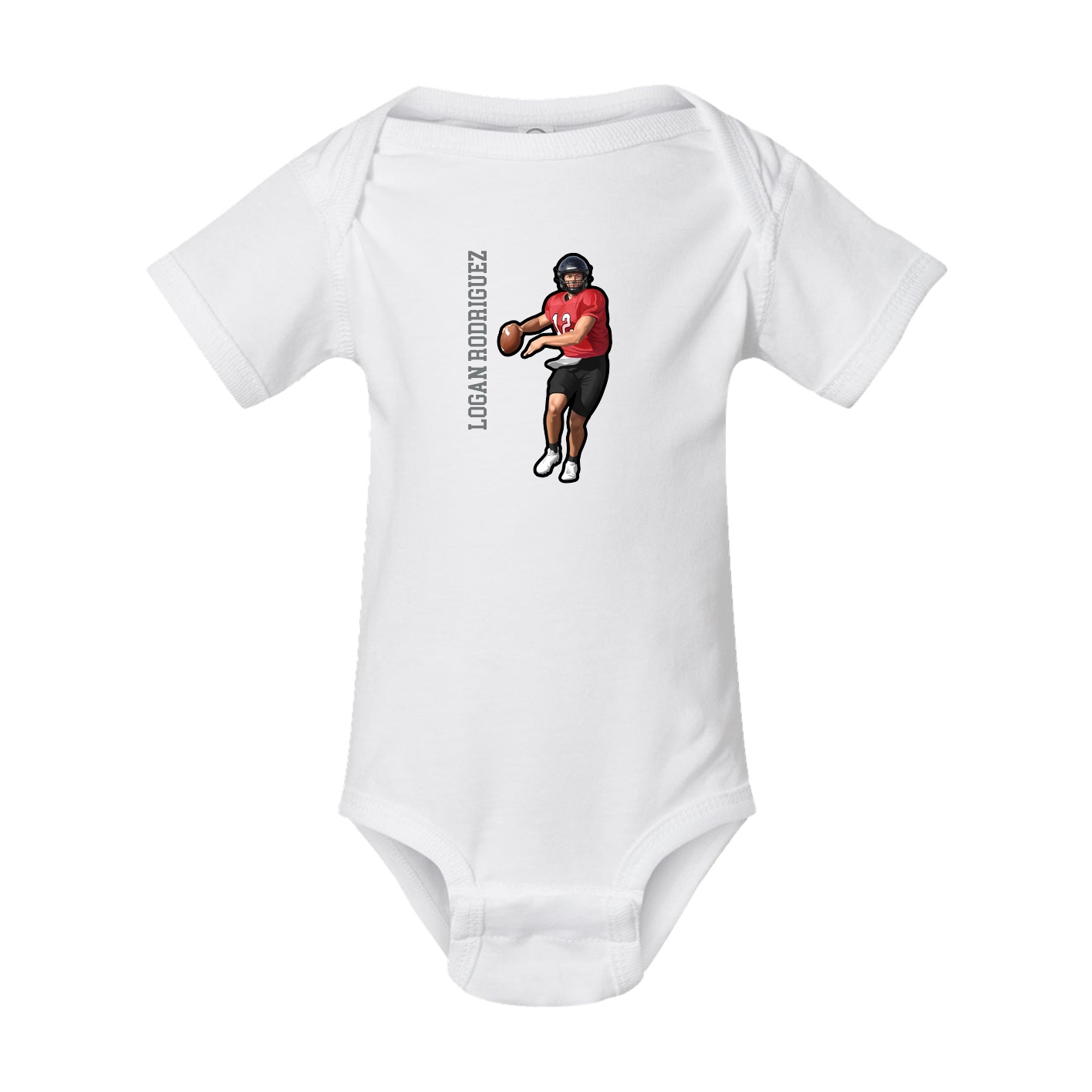 Baby Onesie — Name Vertical in White