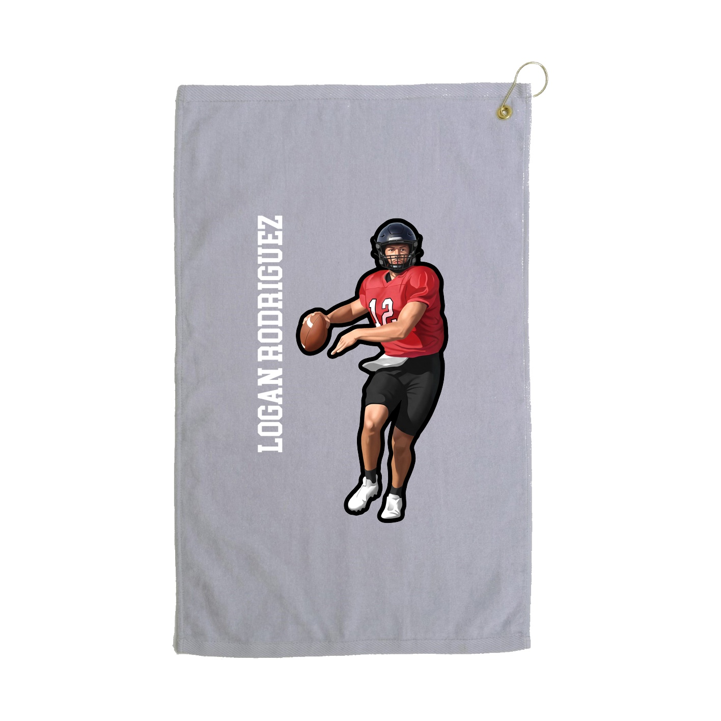 Golf Towel — Name Vertical in Grey