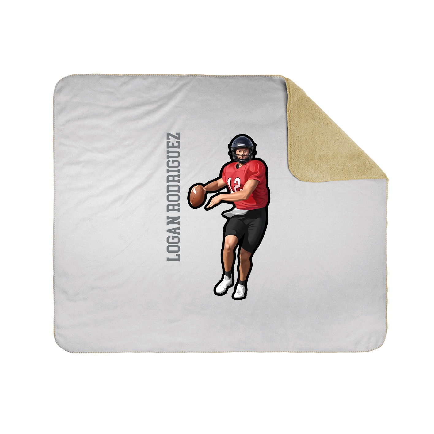 Throw Blanket — Name Vertical in White