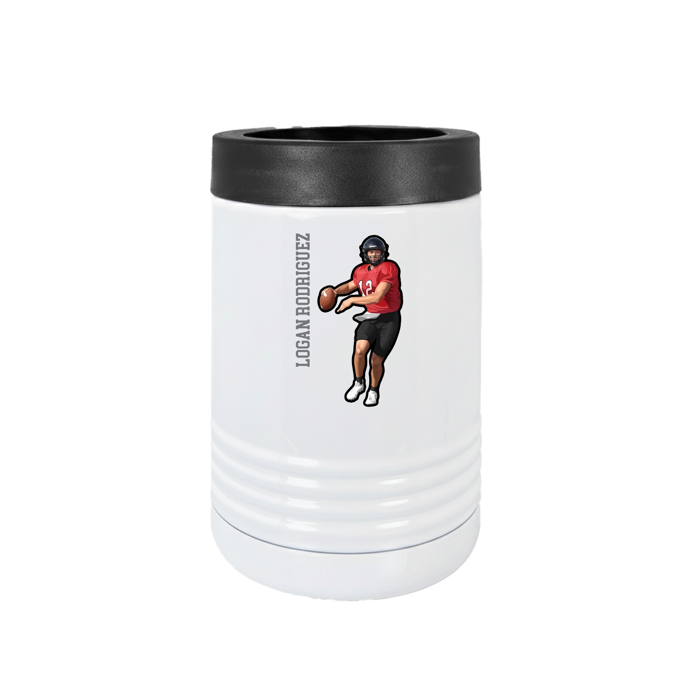 Beverage Holder — Name Vertical in White